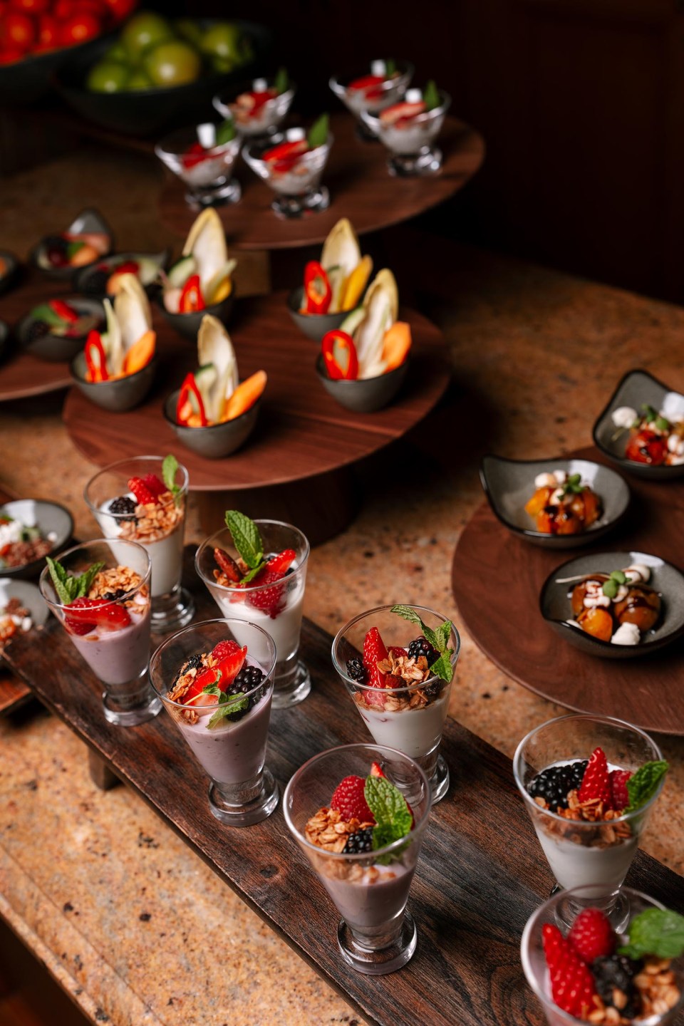 breakfast spread in villa clubhouse