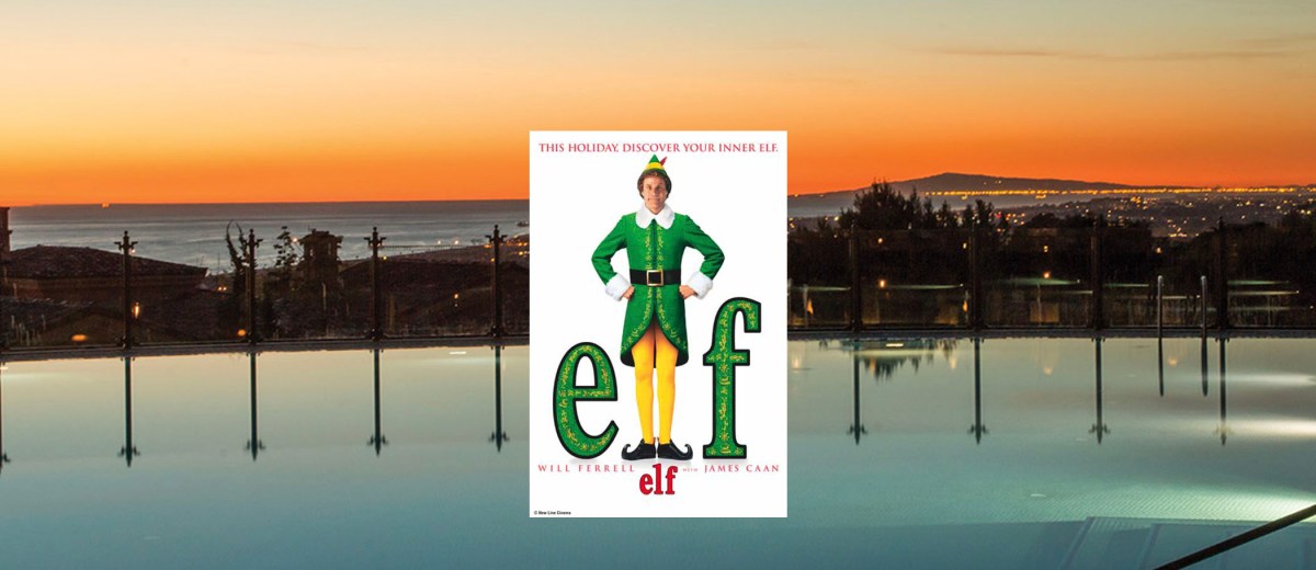 elf movie at the villa pool