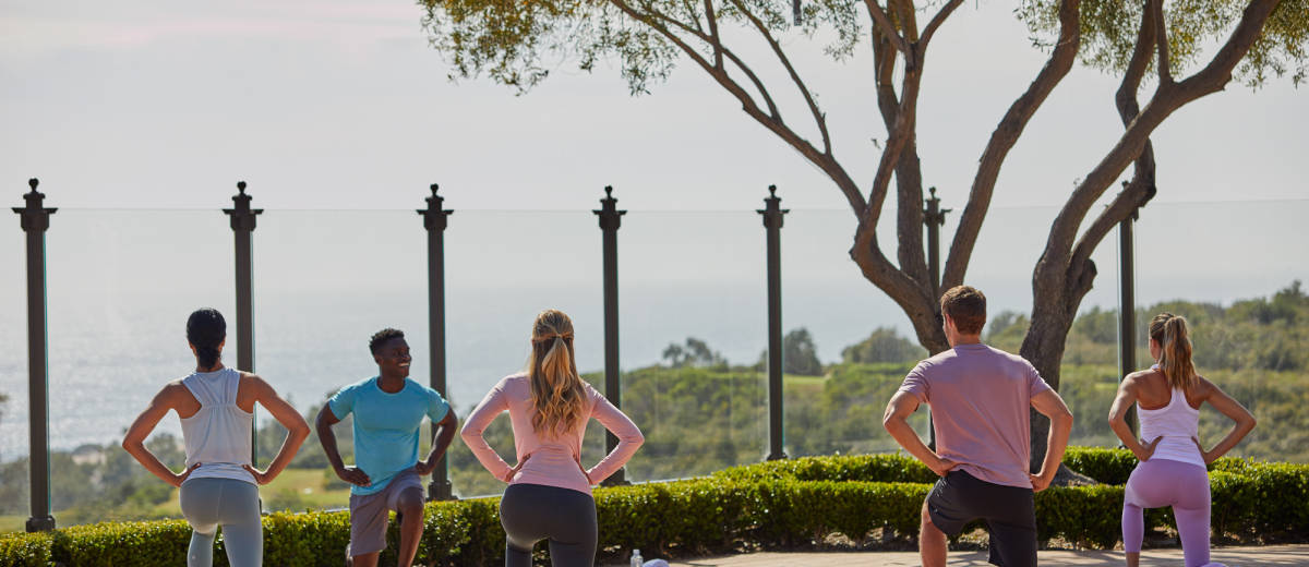 Fitness class at Pelican Hill Spa