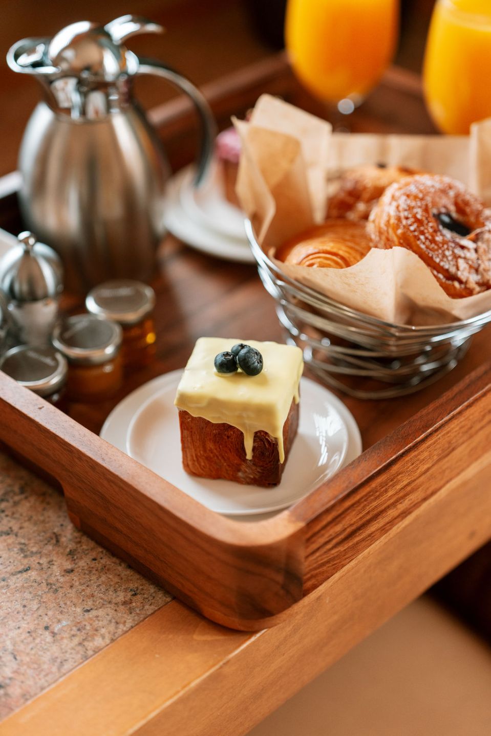 in room dining breakfast pastry