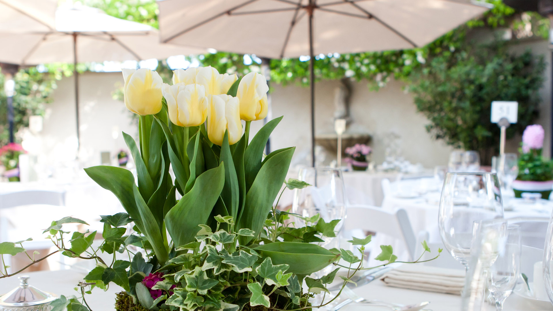 mar vista patio floral arrangement