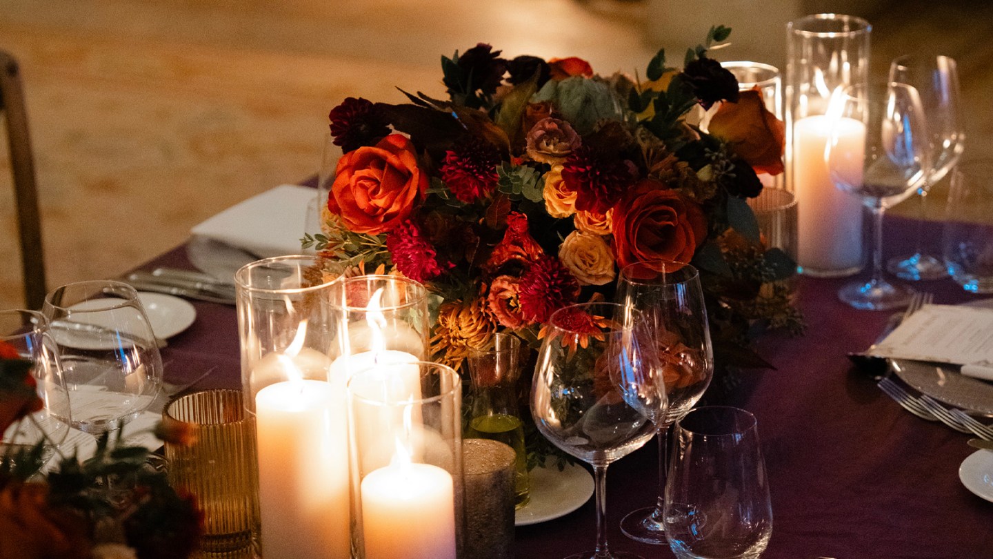 valentines day dining floral arrangement