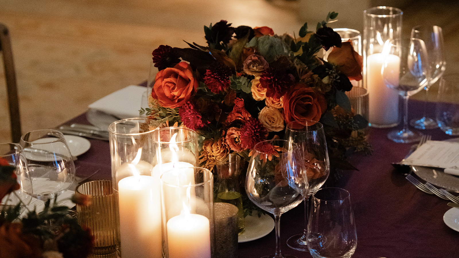 valentines day dining floral arrangement